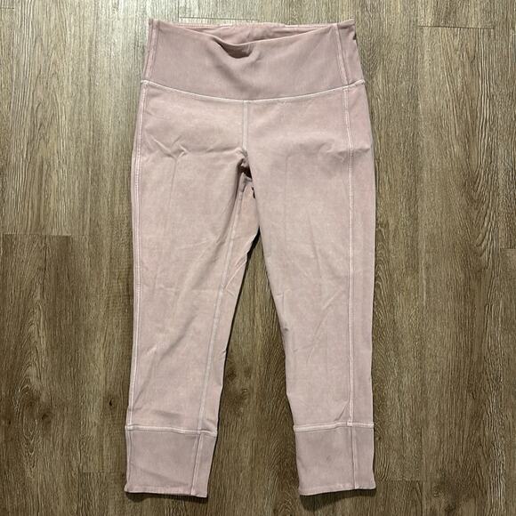 Lululemon Wunder Under Ribbed Crop 23" Leggings Washed Antoinette Sz 10 - Picture 2 of 6